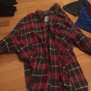 vintage red and dark grey flannel